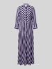 YAS Hemdblusenkleid aus Viskose mit 3/4-Arm Modell 'SAVANNA' Marine