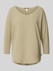 QS Longsleeve mit überschnittenen Schultern und 3/4-Arm Oliv