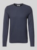 s.Oliver RED LABEL Regular Fit Strickpullover aus reiner Baumwolle mit Strukturmix Dunkelblau