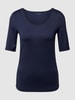 Christian Berg Woman T-shirt met geribde ronde hals Donkerblauw