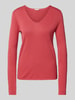 Tom Tailor Regular Fit Strickpullover aus Baumwoll-Mix mit V-Ausschnitt Pink