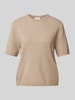 Jake*s Collection T-shirt van kasjmier met ronde hals Beige