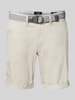 MCNEAL Slim fit bermuda met riem Ecru
