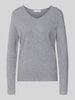 Christian Berg Woman Strickpullover aus Viskose-Mix mit V-Ausschnitt Silber Melange