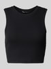 Only Slim Fit Crop Tops aus Baumwoll-Mix Modell 'VILMA' Black