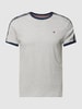 Tommy Hilfiger T-shirt z lampasami Srebrny