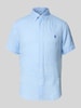 Polo Ralph Lauren Custom Fit Leinenhemd mit Button-Down-Kragen Hellblau