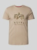 Alpha Industries T-Shirt mit Label-Print Sand