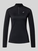 ASICS Slim Fit Funktionsshirt mit Stehkragen und Reißverschluss Black