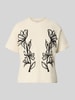 Jake*s Casual Regular Fit T-Shirt aus reiner Baumwolle Ecru