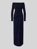 Lauren Ralph Lauren Avondjurk met carmenhals, model 'SAKARIS' Marineblauw