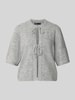 ONLY Regular Fit Strickjacke mit Schnürung Modell 'SIMONI' Mittelgrau Melange