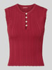 GUESS Stricktop in Pointelle-Strick mit kurzer Knopfleiste Dunkelrot