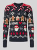 Lindbergh Strickpullover im Allover-Look Modell 'Santa' Dunkelblau