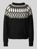 Vero Moda Sweter z norweskim wzorem model ‘SIMONE’ Czarny