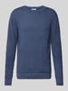 Knowledge Cotton Apparel Strickpullover mit Strukturmuster Modell 'VAGN' Rauchblau