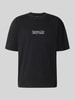 PEGADOR Oversized t-shirt z nadrukiem z logo model 'Ramon' Antracytowy