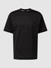 BOSS T-shirt met labelstitching, model 'Tames' Zwart
