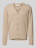 Casual Friday Slim Fit Strickjacke mit Knopfleiste Modell 'Karl' Camel Melange