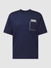 Michael Kors T-shirt met borstzak, model 'HEAT TRANSFER' Donkerblauw