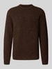 Jack & Jones Premium Gebreide pullover met ribboorden, model 'BLASIMON' Chocoladebruin