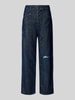 MAC Baggy Straight Fit Jeans im Used-Look Dunkelblau