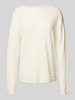 Brax Gebreide pullover met boothals, model 'LIZ' Offwhite