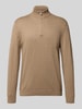Only & Sons Regular Fit Troyer aus Baumwoll-Viskose-Mix Modell 'LOUI' Beige Melange