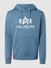 Alpha Industries Hoodie mit Label-Print Blau