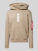 Alpha Industries Hoodie met rits- en kangoeroezak Zand