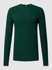 Tommy Hilfiger Strickpullover mit Strukturmuster Modell 'EXAGGERATED' Dunkelgrün