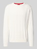 HUGO Gebreide pullover met ribboorden, model 'Sargyle' Wit