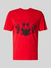 HUGO T-shirt met label- en motiefprint, model 'Durro' Rood