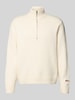 Jack & Jones Gebreide pullover met ribboorden, model 'NORREBRO'' Offwhite