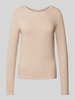 OPUS Longsleeve mit geripptem Rundhalsausschnitt Modell 'Sulikko' Beige