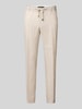 JOOP! Collection Slim fit linnen broek met elastische band, model 'Sake' Beige