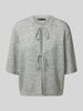 Only Kurtka z dzianiny o luźnym kroju z wiązanym detalem model ‘SIMONI’ Średnioszary melanż