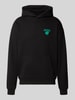 REVIEW x ANSON´S Bluza z kapturem o kroju relaxed fit z nadrukiem z motywem Czarny