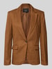 MANGO Slim Fit Blazer aus Leinen mit Pattentaschen Modell 'BORELI' Camel