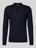 Christian Berg Men Slim fit gebreide pullover van wolmix Marineblauw