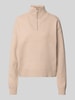 Pieces Regular fit pullover met schipperskraag, model 'OREE' Beige