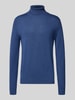 Christian Berg Men Pullover aus Merino-Mix mit Rollkragen Jeansblau Melange