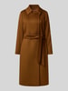 Max Mara Studio Gerader Mantel aus reiner Schurwolle Modell 'BCOLLAG' Mittelbraun