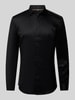 Jake*s Super Slim Fit Businesshemd mit Kentkragen Black