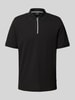 bugatti Regular Fit Poloshirt mit Reißverschluss Black