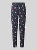 Jake*s Casual Pyjama-Hose im Allover-Look mit elastischem Bund Dunkelblau