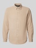 Redefined Rebel Regular fit corduroy overhemd met kentkraag, model 'TRISTAN' Beige