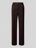 TONI Regular fit wijdte broek met viscosemodel model 'Jenny Wide' Chocoladebruin
