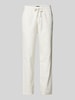 Matinique Regular fit linnen broek met elastische band, model 'barton' Offwhite