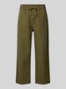 MAISON KITSUNÉ Straight Fit Stoffhose aus Baumwolle Khaki